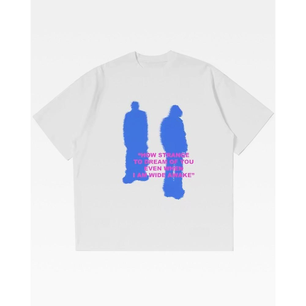 Y2k Grunge Streetwear Tshirt Unisex Unisex Hazy Blurry Figure Letter Graphic Oversized Loose Fit Cotton Short Sleeve Casual Tee