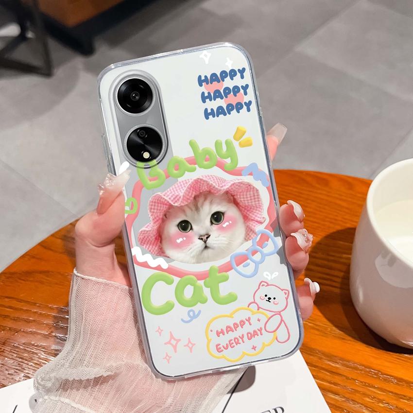 For Oppo A1 A11 A12 A15 A17K Luxury Transparent Lens Protection Cases Mysterious Whale Pattern Shockproof Protective Back Cover Shell For Oppo Housing
