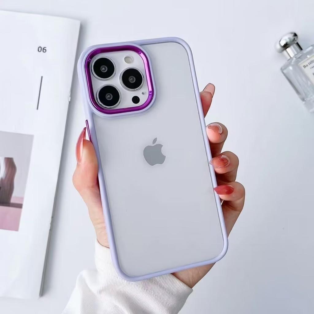 Transparente Harte Acryl Handyhülle Für iPhone 14 15 Pro Max Stoßfeste Hülle Funda iPhone 11 12 13 Pro Silikonrahmen Rückseite
