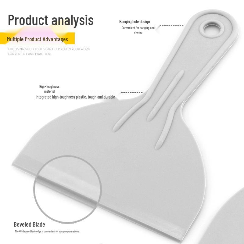 Plastic Putty Knife: Versatile Scraper for Dirt, Wallpaper, Glass, Tile, Glue, and Grout.