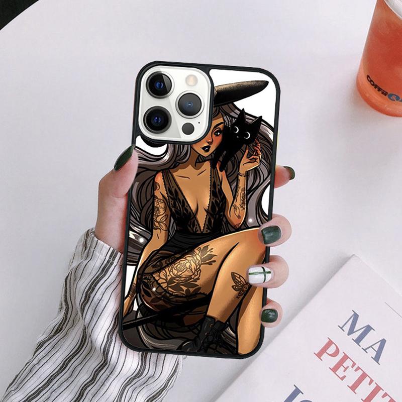 

Moon Witch Horror Phone Case For iPhone 17 Air 14 13 12 16Pro Max 15 Plus Cover Shell Max coque iPhone 17