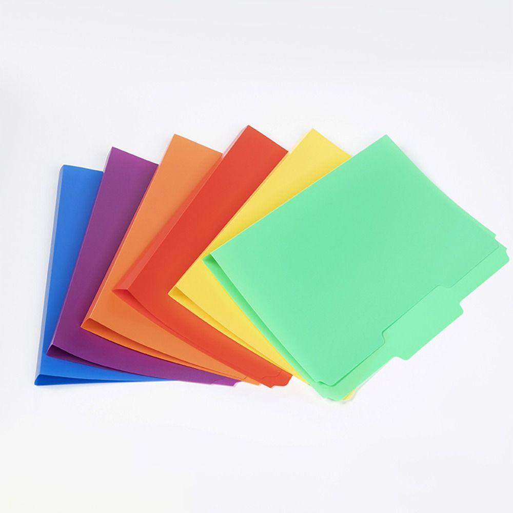 6PCS/Set PP A4 File Folder Colored Multifunctional Manila Folder with Category Index Stickers Archive File Organizer Students