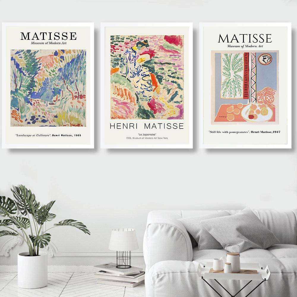 Vintage Henri Matisse Retro Posters And Prints Abstract Wall Art Canvas Prints Vintage Poster Beige Wall Pictures Home Decor
