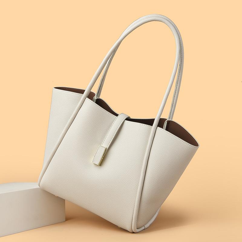 Retro Texture Tote Bag, Simple and Versatile, Fashionable Shoulder Bag, High-end Sense, Large Capacity Vegetable Basket Handbag
