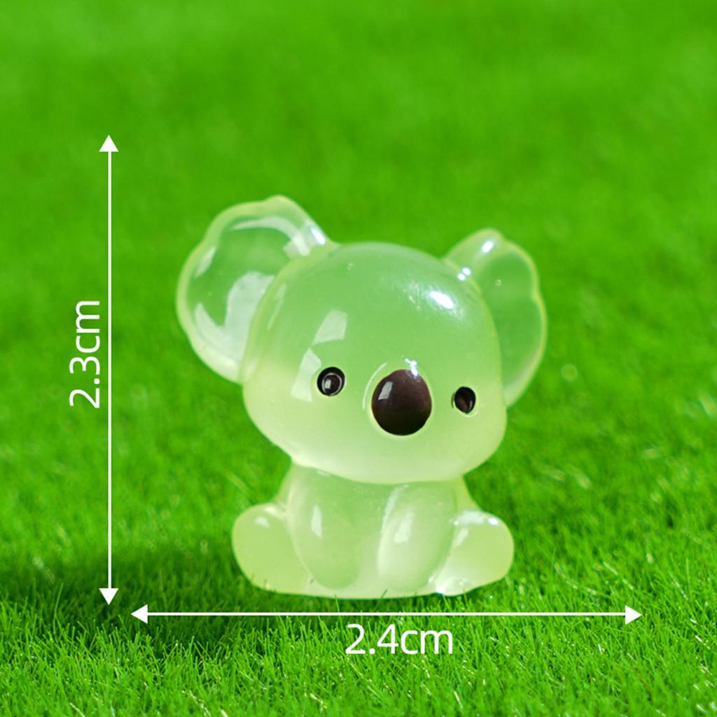 10-10pcs Luminous Koala Animal Figures Fairy Garden Micro Landscape Ornament Glowing in Dark Miniature Flower Potted Decor
