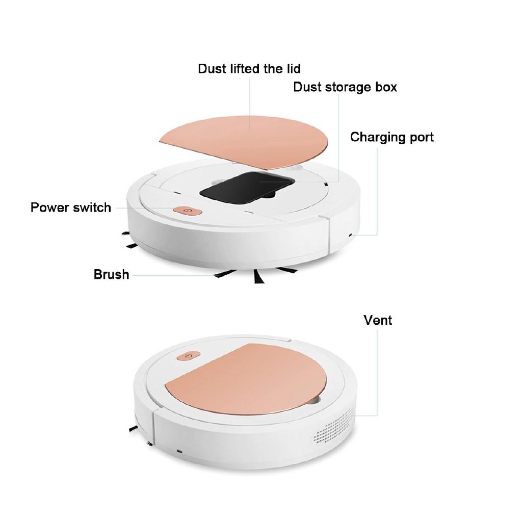 3W New Smart Sweeping Home Strong Power Robot 3 In 1 Robot Floor Cleaner Robot Vacuum Cleaner 1800 Pa