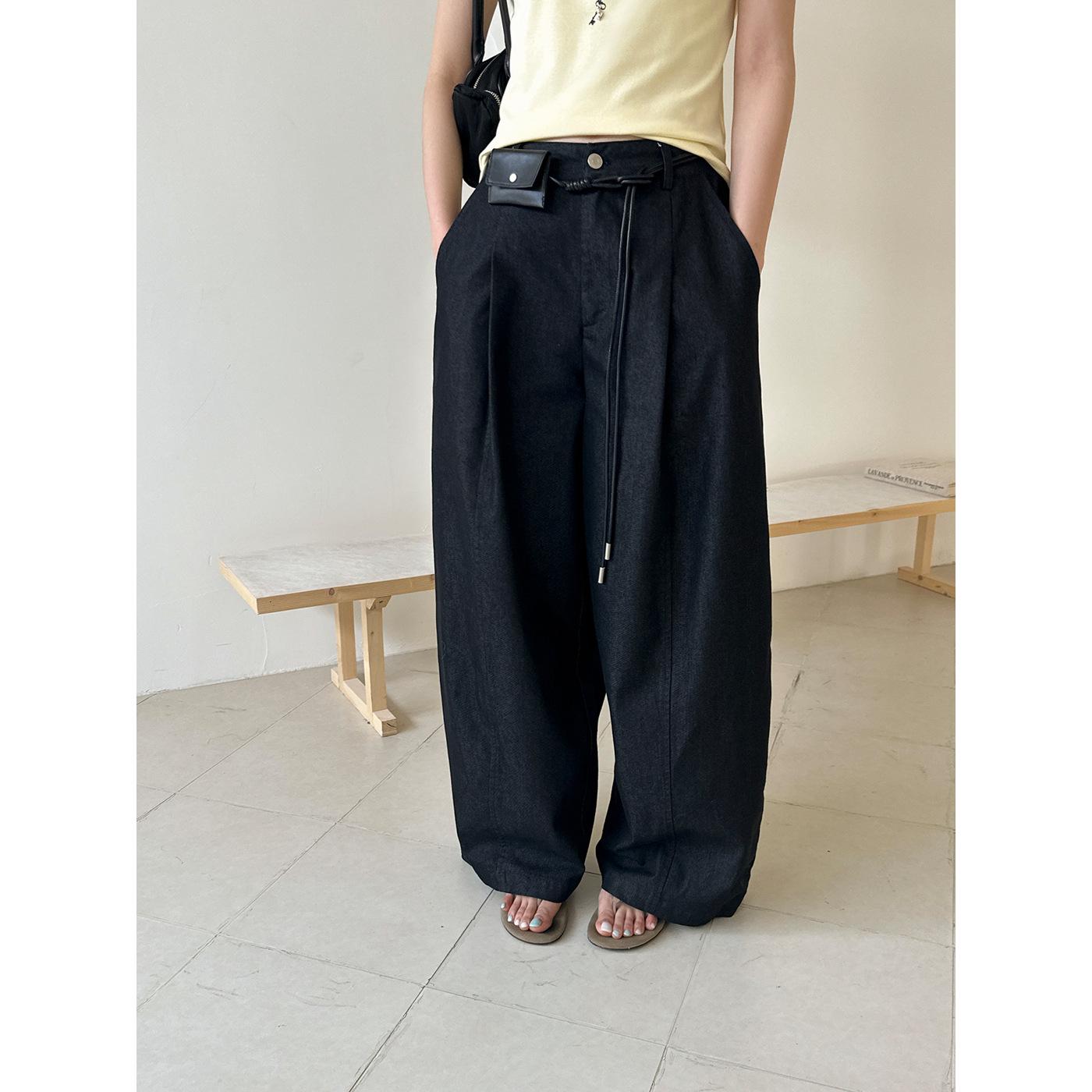 Classic 2026 Spring Women’s Loose Wide-Leg Balloon Pants with Belt - Thirteen Lines Design Medium