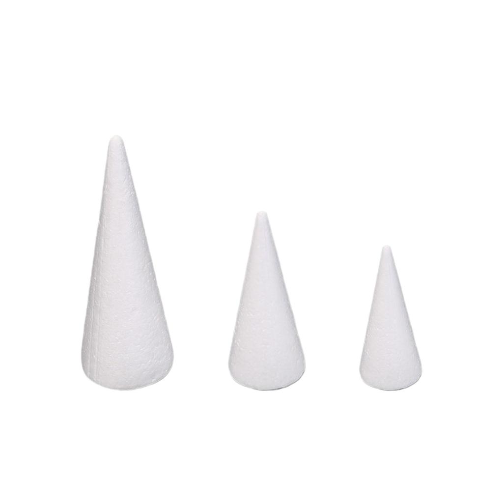 15x Craft Foam Cones DIY Home Project Cake Topper Christmas Tree for Table Centerpiece Celebration Party Activities Crafting