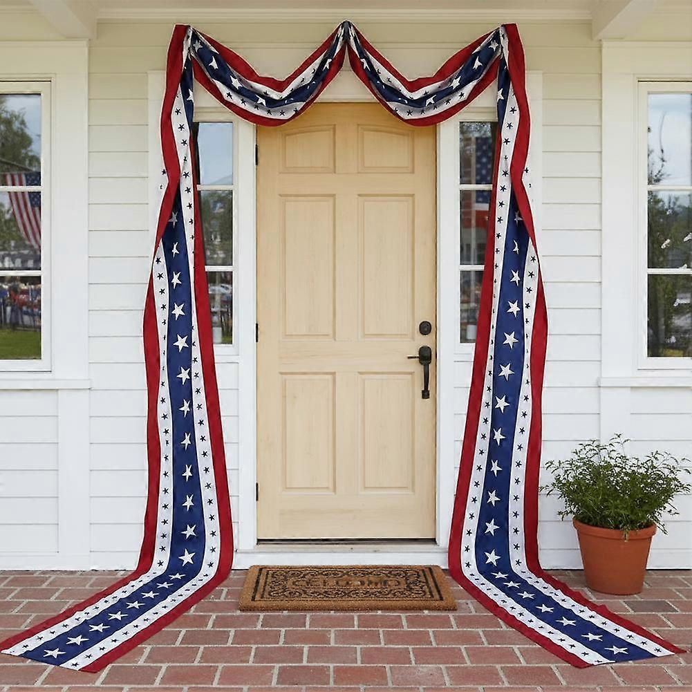 4th of July Decorations American Flag Bunting Patriotic Door Decor Outdoor Porch