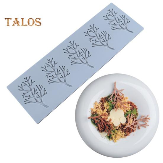 3D Leaf Coral Pattern Baking Mold Easy Demoulding Chocolate Thin Cake Dessert Silicone Baking Mould Stamping Mat