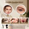 3 Colors LED Vanity Mirror with Touch Screen 5/10x USB Rechargeable Dimming Makeup Mirror 3 Brightness Portable