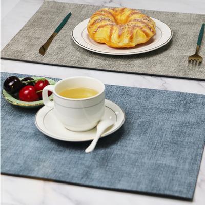 Nordic PU Leather Placemats Double Color Waterproof Oil Resistant Heat Insulation Dining Table Mats Coasters Luxury Style