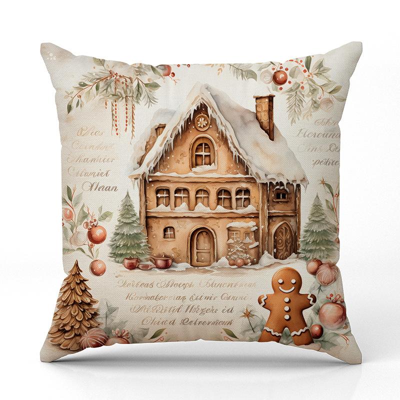 Christmas Snowman Print Pillow Case New Home Sofa Cushion Indoor Versatile Cushion Cushion
