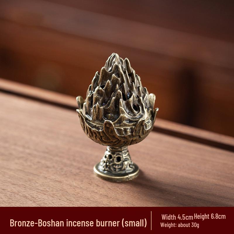 Auspicious Cloud Mini Copper Incense Burner for Indoor Aromatherapy