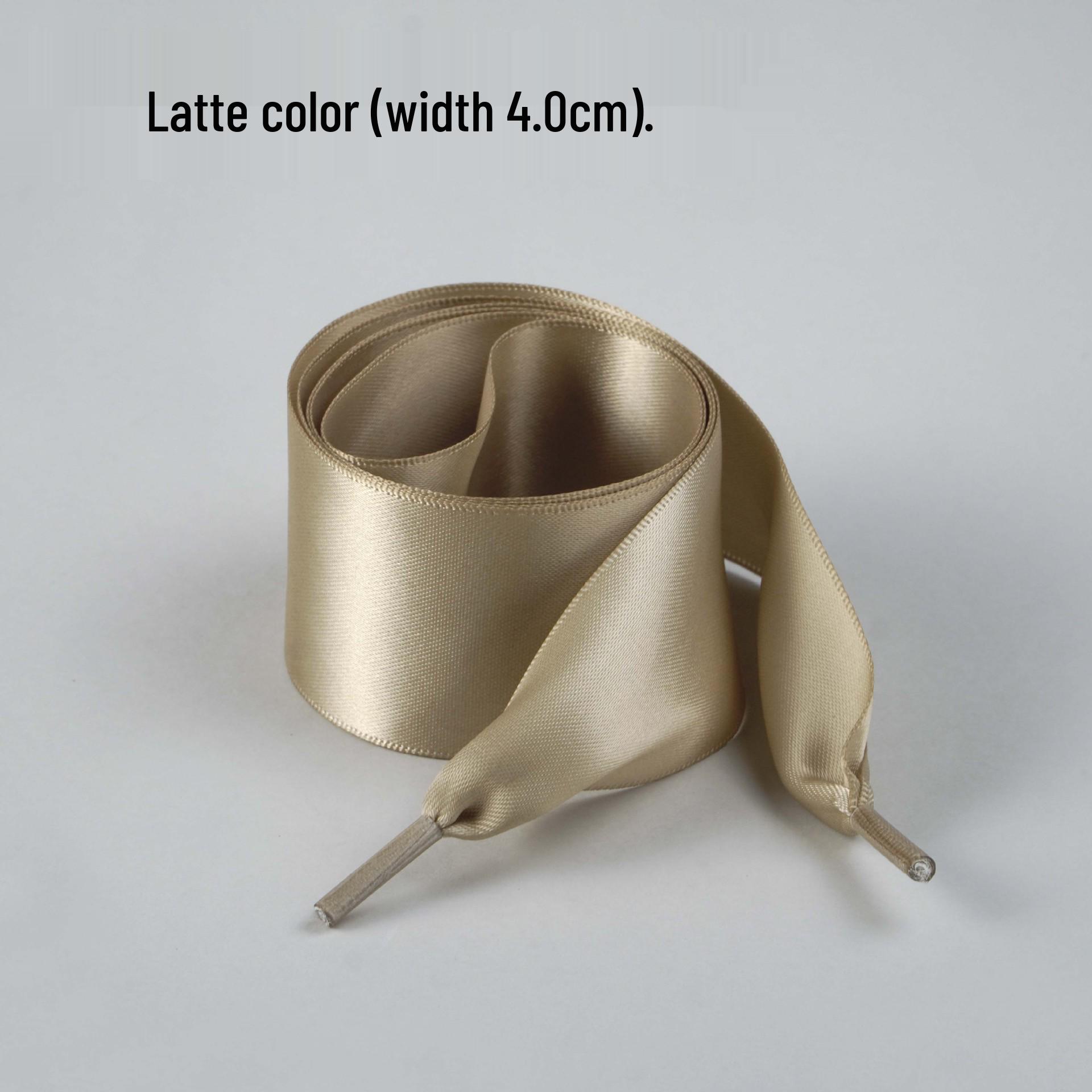 Lin Feng 4.0 Ballett-Stil Breite Flache Seiden-Schnürsenkel, Schleifenband, Weiß/Schwarz 80cm gray