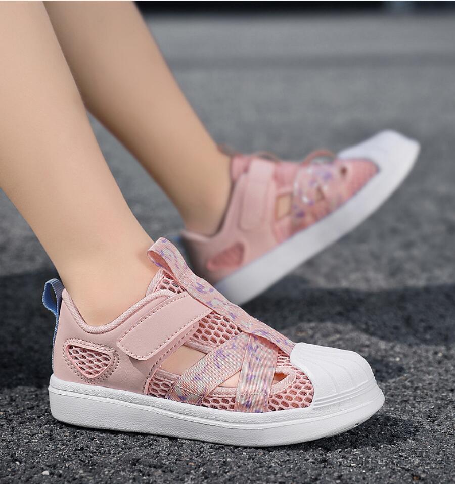 Fashion Fashion Children Soft Casual Shoes Girls Light Chunky Air Mesh Sneakers Kid Summer 4 5 6 7 8 Princess Net Sport Footwear Korean