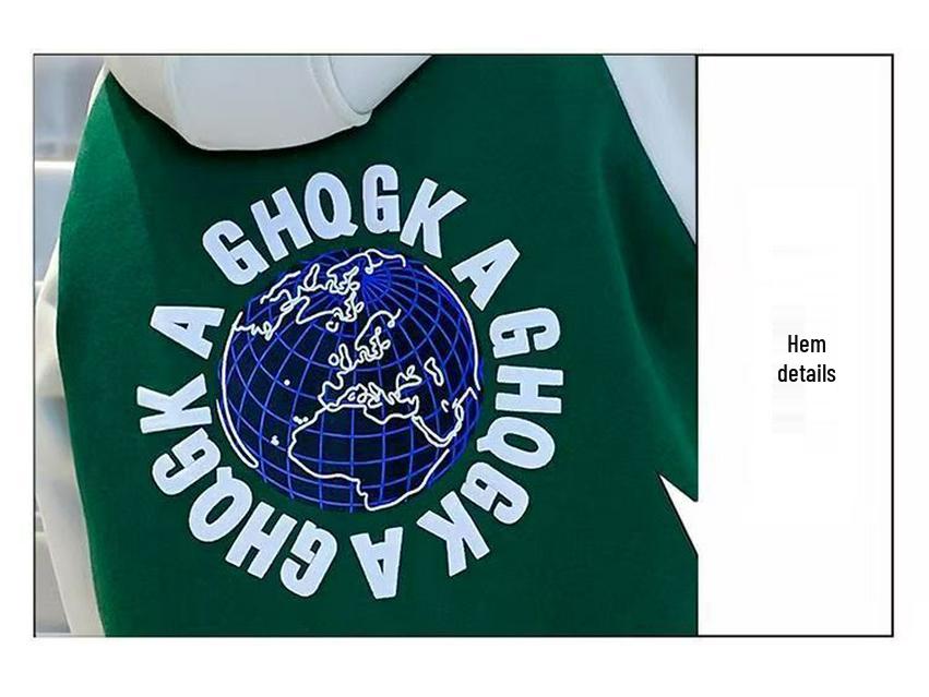 Jungen Mittlere-Große Koreanischer Stil Patchwork Kapuzen-Baseballjacke - Frühling/Herbst 2025