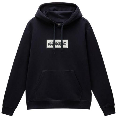 Napapijri Mens Box Logo Cotton Loose Fit Hoodie