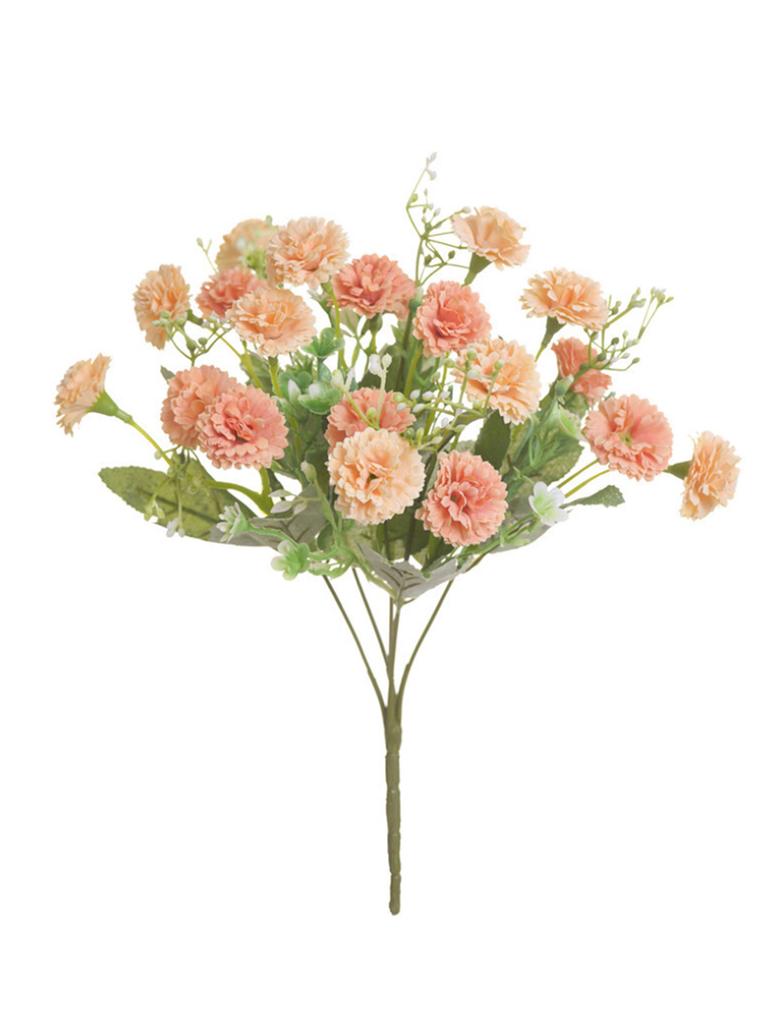 20-Branch Simulated Carnations Artificial Flowers Tassels Silk Plastic Realistic Carnation for Bouquet Home Decor