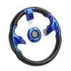 13in 320mm Universal PU Leather Car Sport Racing Drift Steering Wheel Blue