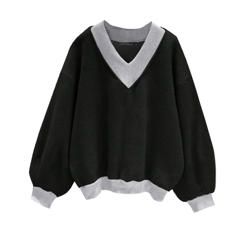 

ZANZEA Жіноча повсякденна блузка з V-подібним вирізом і довгими рукавами S чорний