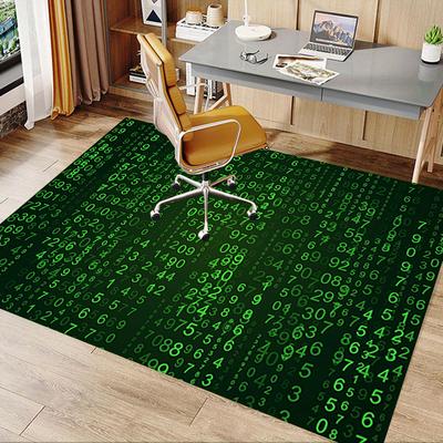 1pc. Green Digital Number Print Home Office Chair Rug Outdoor Mat Gift Decorative Carpet