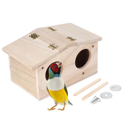 Nids d'oiseaux en bois pour animaux de compagnie, maison, boîte d'élevage, cage, accessoires pour perroquets, hirondelles