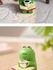 Handmade Cute Frog Rocking Chair Ornament - Healing Resin Craft for Desktop or Car Decor