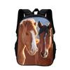 Horse Backpack Animal Horse 3D Printed Large Capacity New Handsome Casual Backpack for Primary and Secondary School Students