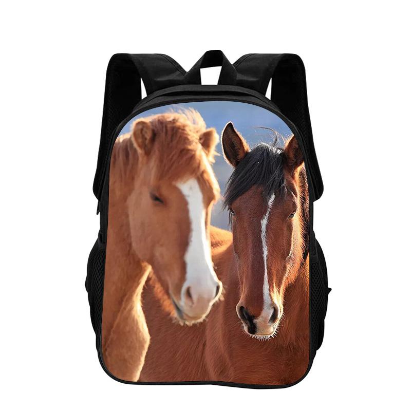 Horse Backpack Animal Horse 3D Printed Large Capacity New Handsome Casual Backpack for Primary and Secondary School Students