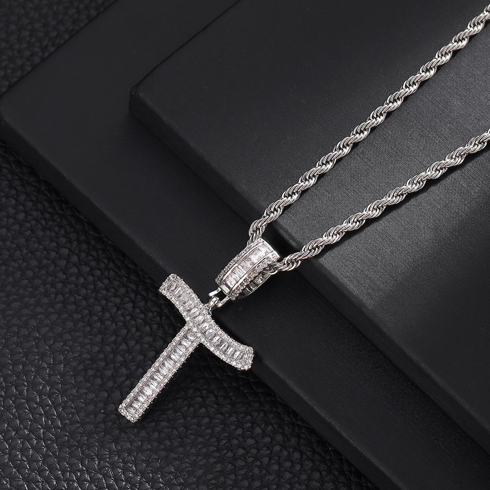 Hip Hop Letter Pendant Zircon Necklace Popular Instagram Personalized Accessory Niche Design Men's and Women's Pendant Necklace