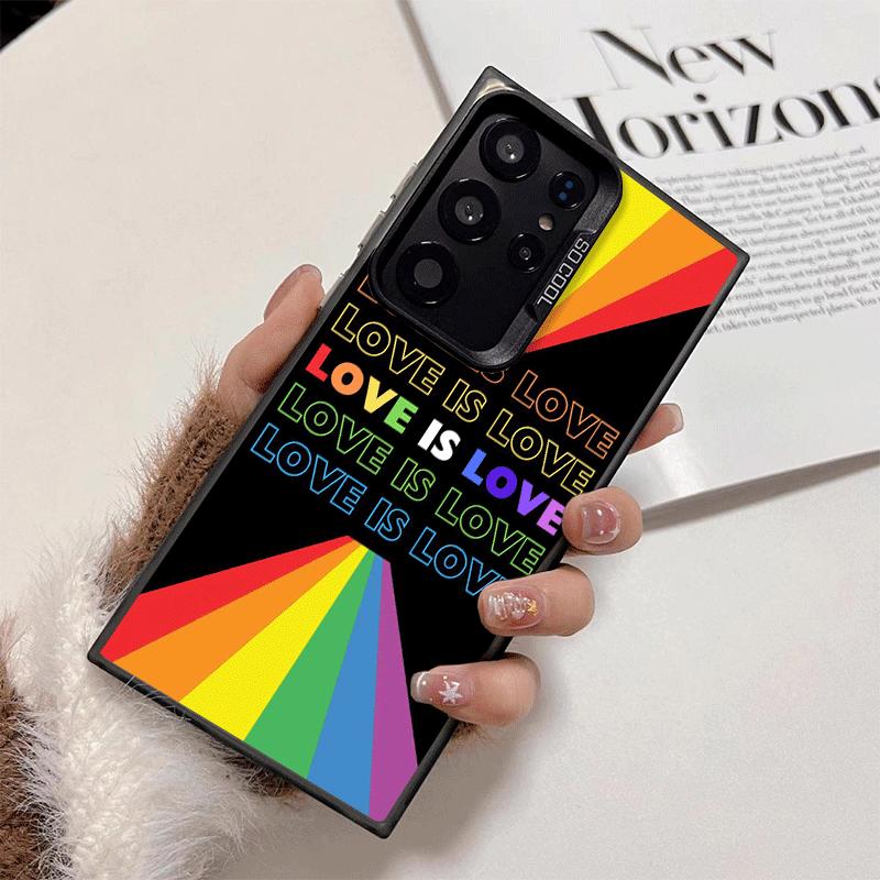 LGBT Rainbow Love Is Love Soft Phone Case for Samsung Galaxy S24 S25 FE S26 Edge S23 Ultra S22 Plus S21 + Shockproof Cover Back