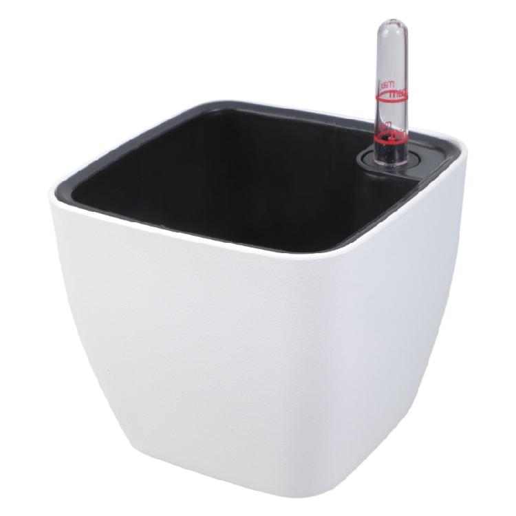Plastic Self Watering Flowerpot Lazy Desktop Rectangular Square Plant Flower Pots with Water Level Indicators for Office