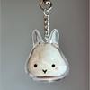 Clear Rabbit Design Pet Hair Display Box Bunnies Furs Collector Keychain Pendant