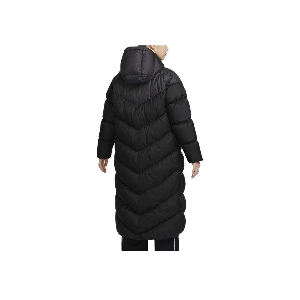 Nike Comfortable Long Versatile Down Jacket Women Outerwear Black HF7894-010