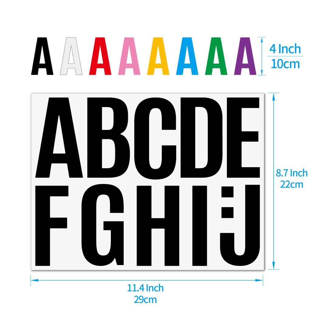 4-inch Letter Sticker Large Size Car Wall Sticker Exhibition School Kindergarten Decoration DIY Large Size Letter Sticker