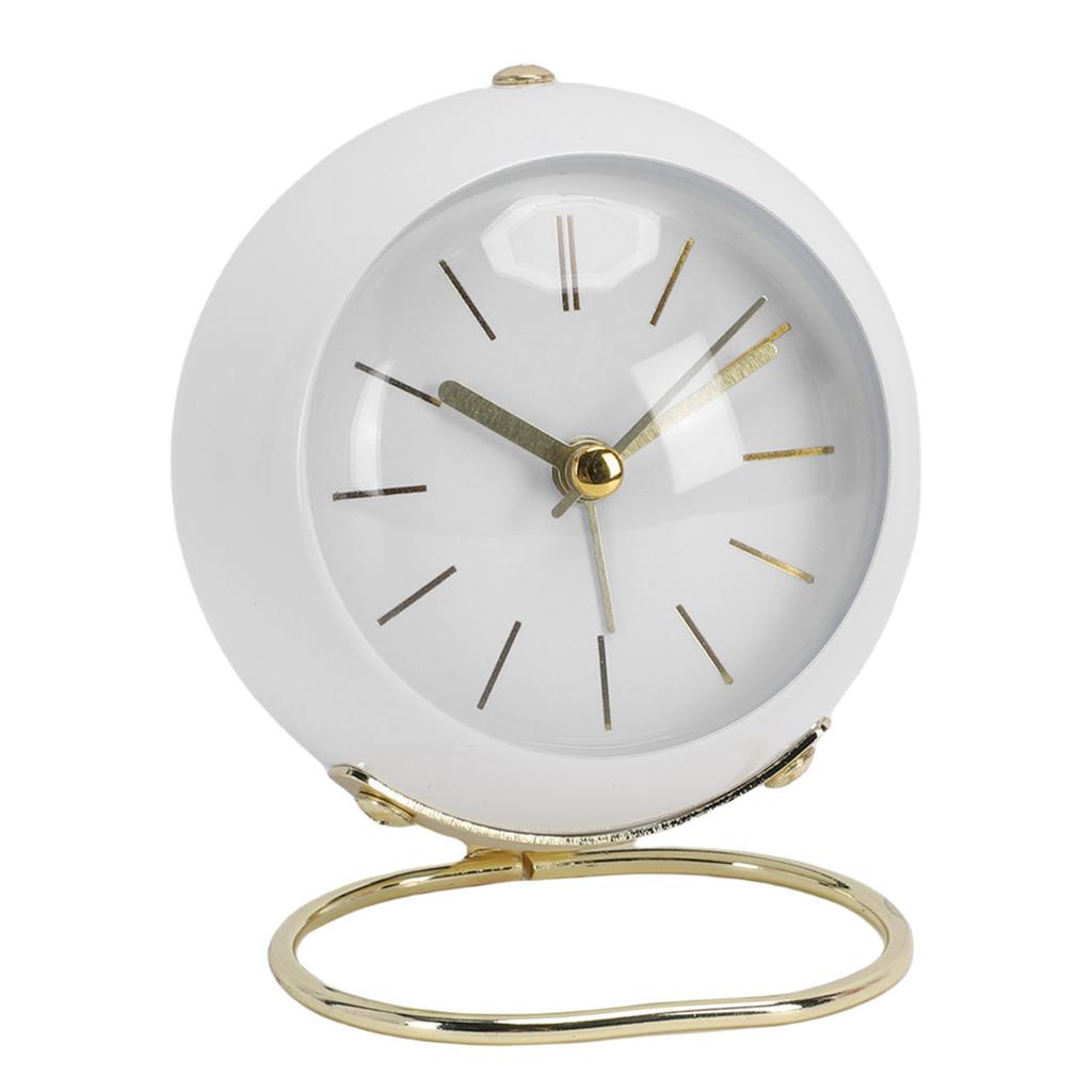 Small Desk Clock with Night Light Silent Non Ticking Battery Powered Analog Alarm Clock for Bedroom Kitchen Bedside Desktop