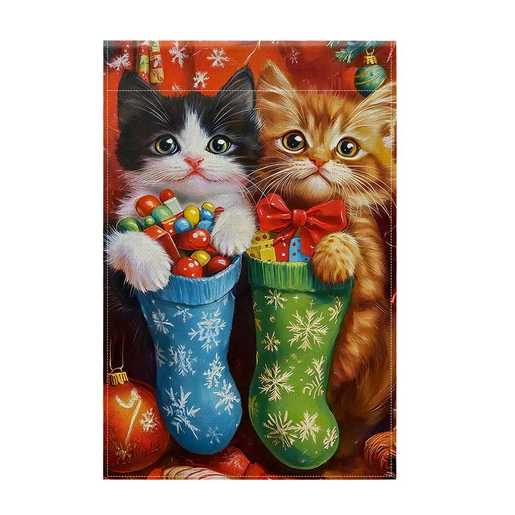 Christmas Holly BerriesGarden Flag 12x18 Inch Double Sided for Courtyard Outdoor Welcome Flag Decoration (Excluding flagpole)