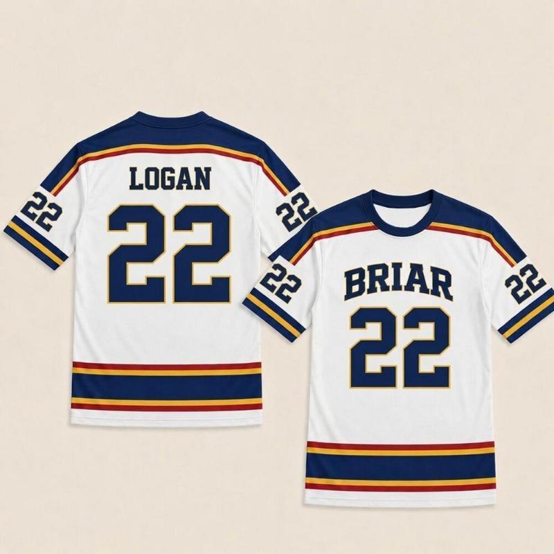 Hengyuan48 Vers van de Campus Briar University Hockey Jersey Graham 44 DI LAURENTIS 66 Cosplay T-shirt Mannen Vrouwen Zomer Streetwear T-shirts S