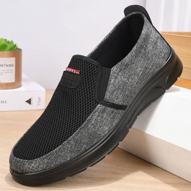 

[Полиуретан, сверхлегкий] Новые мужские повседневные туфли с одной педалью, ленивые, дышащие, нескользящие, плетеные, дышащие, мужские туфли 44