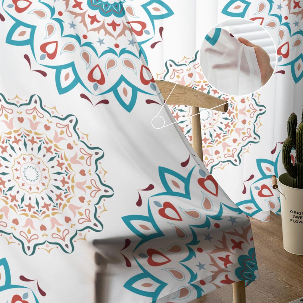 Bohemian Mandala Blume Sheer Vorhänge Für Wohnzimmer Schlafzimmer Wohnkultur Küche Tüll Für Windows Voile Vorhänge