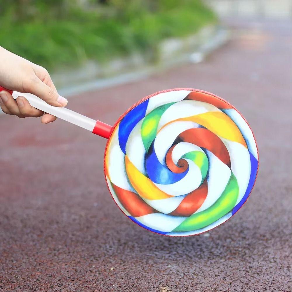 Hand Percussion Lollipop Hand Drum Educational Toys Handheld Drum Toy Tambourine  Dance Props