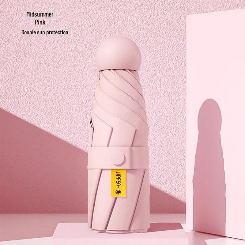 

Женский карманный складной мини-зонт с защитой от ультрафиолета и солнца – двойное использование для дождя и солнца Without Box