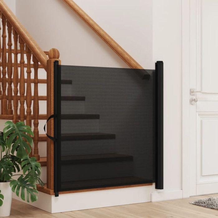Porte rétractable pour animaux de compagnie noir 82,5x125 cm