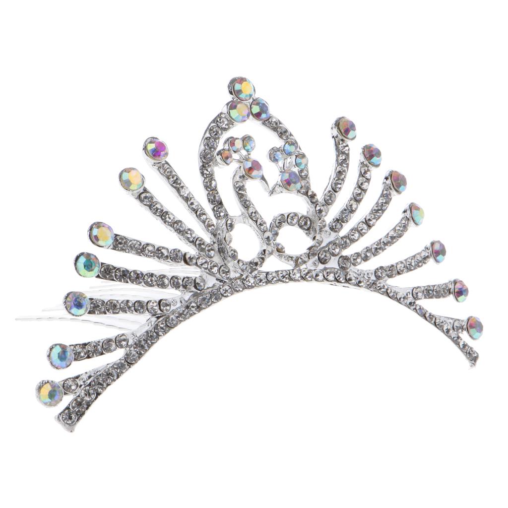 Buy Delicate Peacock Style Crown Tiara Crystal Hair Comb Wedding Bridal
