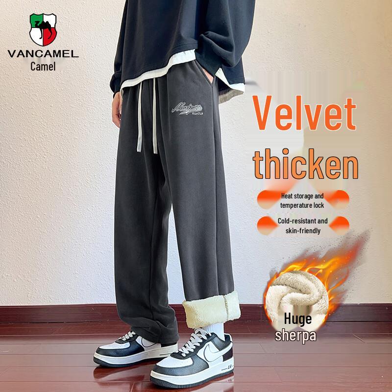 VANCAMEL Men s Winter Warm Fleece-Lined Straight-Leg Pants 2XL