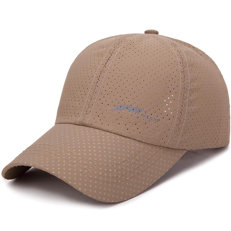 Summer Unisex Quick-Drying Breathable Waterproof Mesh 6-Panel Baseball Golf Running Fitted Sport Cap 100% Polyester