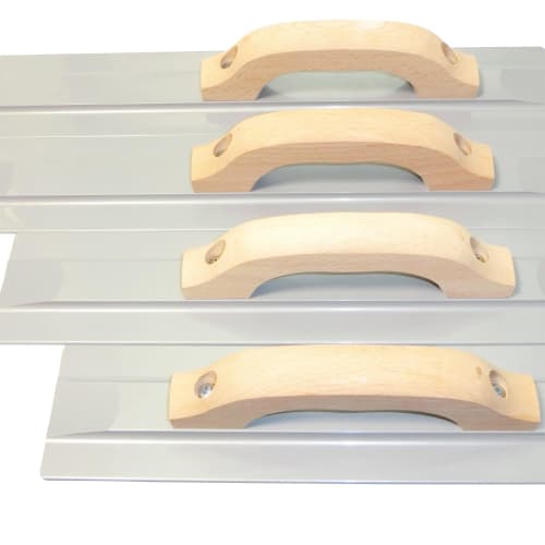 Domaya Supervised Concrete Trowel, Magnesium Float, for Concrete Finishing, Professional Use, U-Style (457mm x 89mm, Wood Handle)