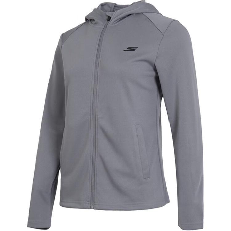 Skechers Fashion Sports Series Training Windproof Comfortable Breathable Casual Jacket Women jackets Gray P224W163-05CQ XS