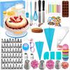 290-teiliges Kuchen-Dekorations-Zubehör-Set mit Drehteller, Spritztüllen, Backwerkzeug-Kit für die Konditorei